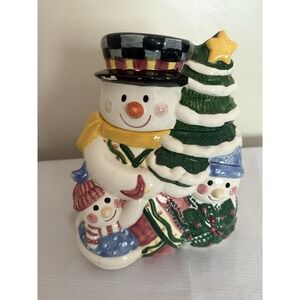 SNOW FESTIVAL CHRISTMAS‎ COOKIE JAR 9.5!